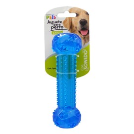 Fancy Pets Juguete Mancuerna Prisma Chico con Sonido para Perros Mordible y Resistente                                                                