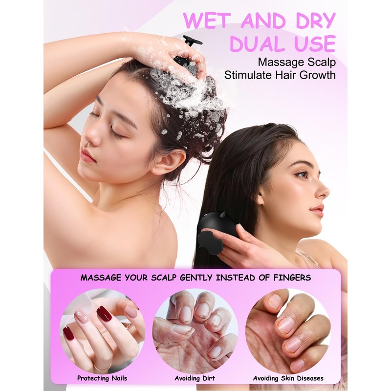 Scalp Massager Hair Growth Shampoo Brush, Silicone Scalp Scrubber Shower