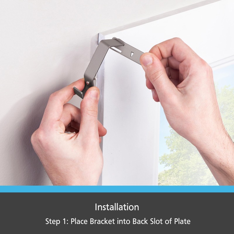 Kenney Fast Fit 5/8" No Measure Curtain Rod Brackets, Pewter