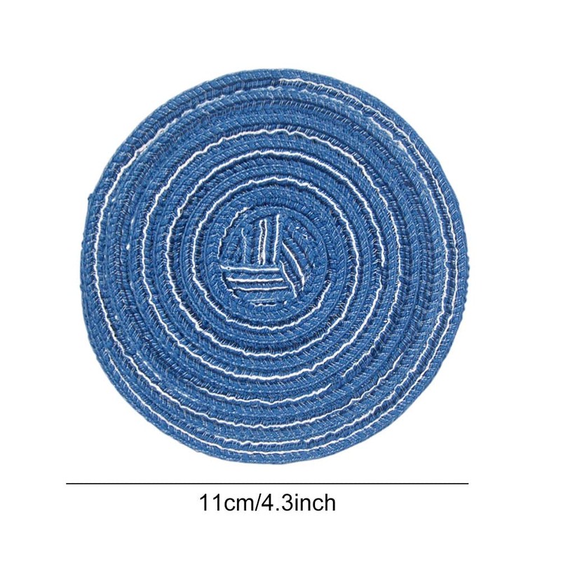 SCF2017 Set of 6 Round Woven Cotton Yarn Coasters for