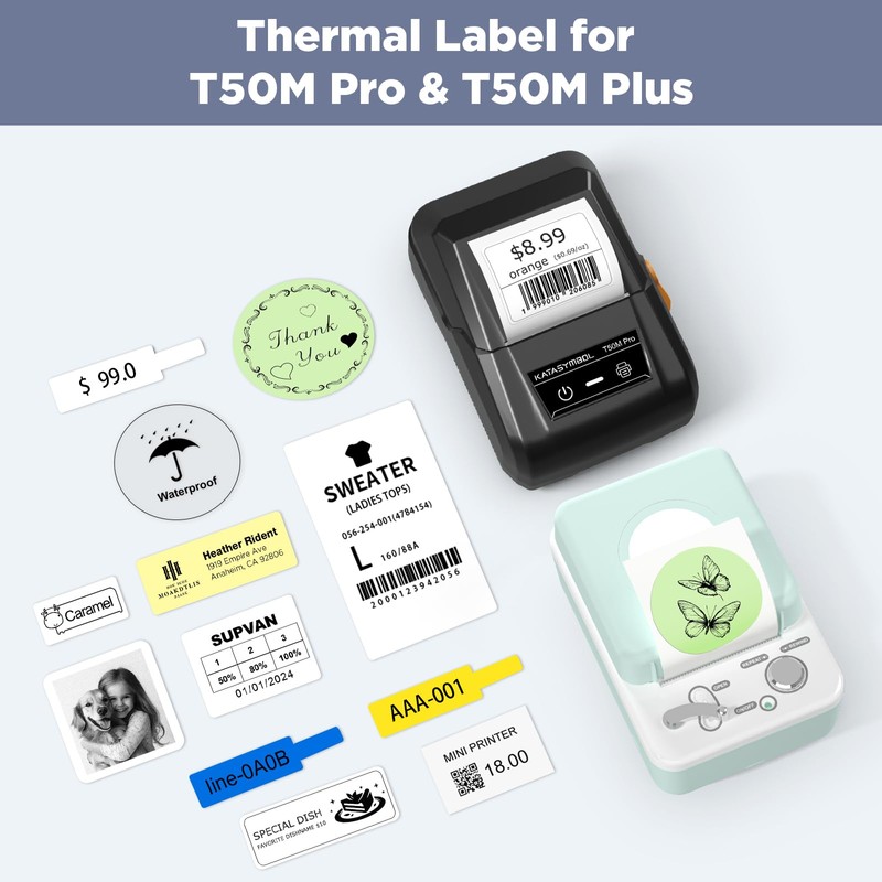 SUPVAN T50M Series Label Maker Tape, Round Size Φ 2''