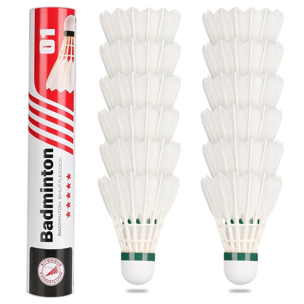 Philonext Philonext Goose Feather Badminton Shuttlecocks Birdies, 12 Pack Hight