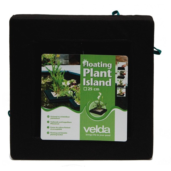 velda 127577 Floating planting island for the pond, diameter 25 cm, Square, Floating Plant Island
