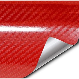VVIVID Epoxy High Gloss Carbon Vinyl Automotive Wrap Film DIY Easy to Install No Mess (1ft x 5ft, Red)