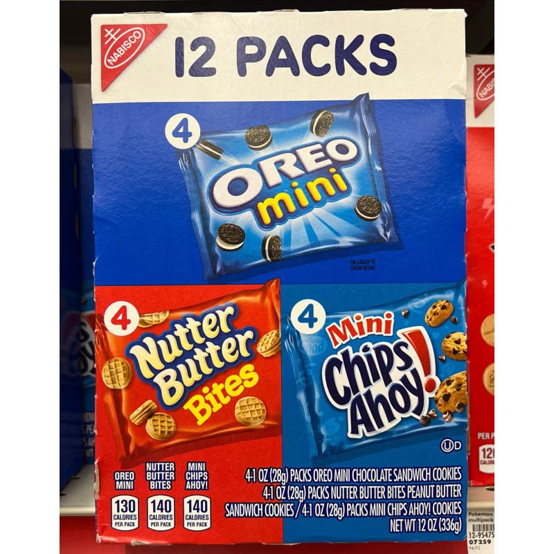 Mondelez International Mini variedade de biscoito Oreo Pk/Nutter Manteiga/Chips Ahoy