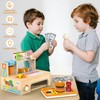 WOODMAM Foldable Wooden Kids Play Food Toys Sandwich Counter with