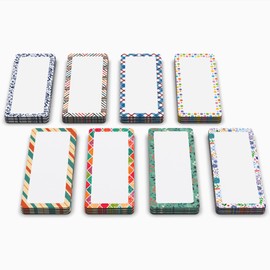 Attractivia Dry Erase Magnetic Labels 2.8 x 1.2 in, with Pattern Borders, Dry Erase Magnets, 60-Pack, White Erasable Write-On Labels, for Office, Education, Home, Whiteboard