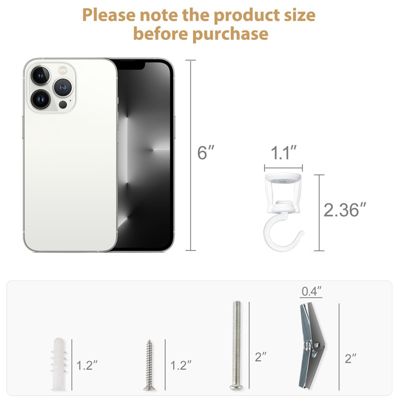 Mkono Ceiling Hooks for Hanging Plants, Heavy Duty Metal Plant