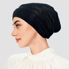 3 Pcs Hijab Undercap,Under Scarf Caps,Black Jersey Underscarf Cap,Hijabs Tape,Satin