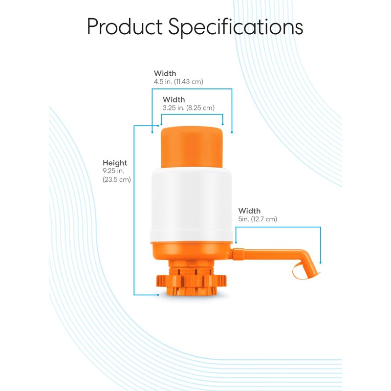 Brio Universal Manual Drinking Water Pump (Orange)