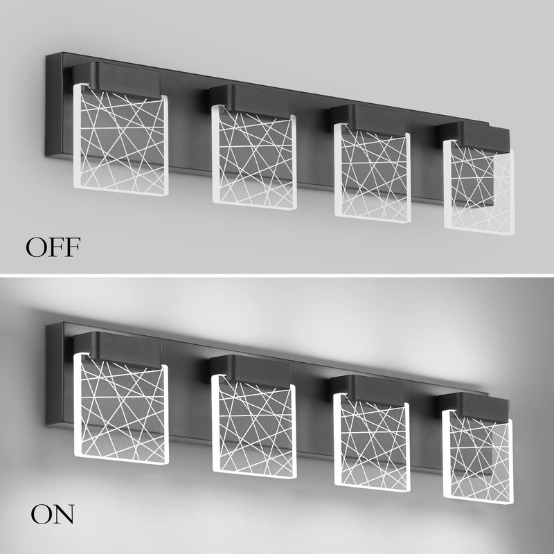 Aipsun Black Bathroom Light Fixtures Modern Vanity Lighting Fixtures LED