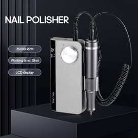 Portable Nail Drill Machine 35000 RPM Rotation Rate Adjustable Electric Nail Manicure Tool