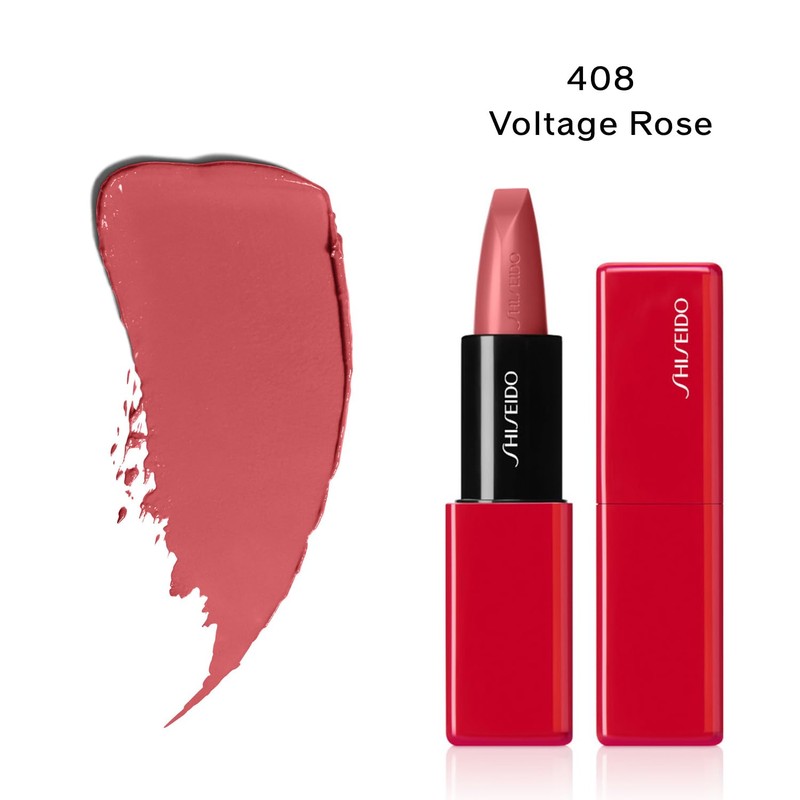 Shiseido Makeup Techno Satin Gel Lipstick 408 Voltage Rose 3.3g