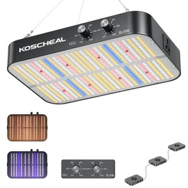KOSCHEAL KC1600 LED Grow Light 160W Full Spectrum,2.9μmol/J PAR Efficacy,Dimmable Veg/Bloom & Daisy Chain,Grow Lights for Indoor Plants 4x4ft Coverage,Hydroponics,Greenhouse,Seed Starting