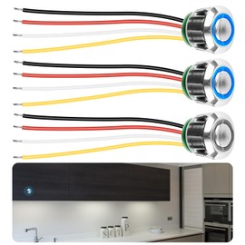 Nizirioo 16 mm Touch Dimmer Switch LED Touch Switch 5-24 V DC with Continuous Dimming for Light Strips and Strips, Pack of 2