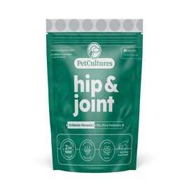 PetCultures Hip & Joint PRO Supplement for Dogs, Joint Supplement Powder with Chondroitin & Glucosamine, Dog Hip and Joint Supplement with Pre, Pro, Postbiotic, 30 Packs