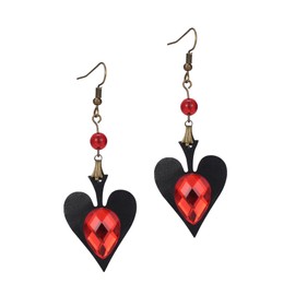 RareLove Vintage Lolita Red Rhinestone Heart Dangle Earrings