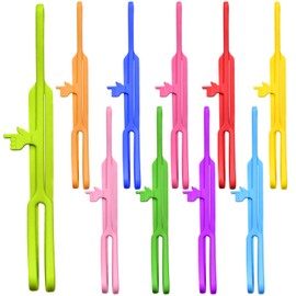 Silicone Finger Bookmarks, 10 pcs Silicone Finger Point Bookmarks Elastic Book Mark Strap Home School Office Supply for Adults and Kids
