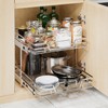 QUYUWU 2-Tier Kitchen Cabinet Pull Out Shelf and Drawer Organizer