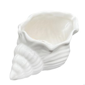 BOHK Shell Trinket Dish Ceramic Conch Ring Holder Jewelry Tray Decorative Jewelry Plate Cute Jewelry Organizer for Home Decor(Big Conch White)