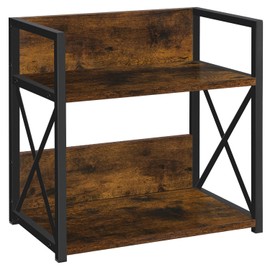 YINMIT Countertop Shelf Organizer,Coffee Bar Accessories,Spice Rack,Coffee Counter Shelf,2 Tier Coffee Organizer Station for Mugs,Cups,Cream,Syrup(Rustic Brown, Medium)