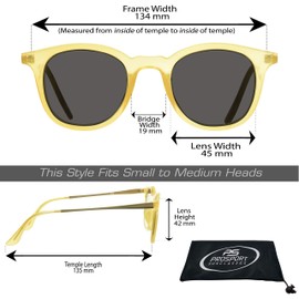 proSPORT Reader Sunglasses +3.50 Non Bifocal Smoke Lens Honey Frame Full Reader for Men and Women