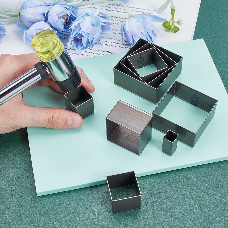 PandaHall 8pcs Die Punch Cutter, 10.5-51mm Hollow Punching Tool High