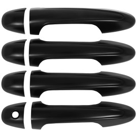 LUJUNTEC Exterior Door Handle Covers Compatible with 2016-2022 for Toyota Tacoma, 4PCS Accessories Door Handle Covers ABS Door Handle Protector,Black