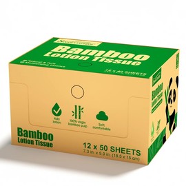 Sweet Carefor Bamboo Lotion Tissue is a 3-ply, Bleach-Free, moisturizing Essence and Peppermint Extract. Soft, Strong, eco-Friendly, and Biodegradable, (4 Pack of 50 Sheets)