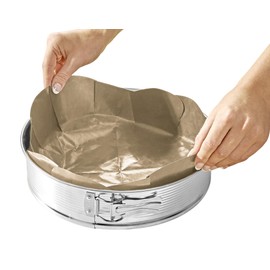 3 PAGEN® 2 Permanent Baking Sheets for Baking Moulds - Reusable, Heat Resistant & Non-Stick - Reusable Baking Paper Dishwasher Safe - Brown - Set of 2 (Round and Square) - 20 x 32 cm & Diameter 26 cm