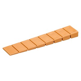 ALUSFERA Plastic Wedges Set - Door Stopper - Robust Wedge 50 Pieces - Wheel Chocks 20 x 100 x 8 mm - Universal Plastic Wedges - Furniture Wedges Maple Colour - Wedges with 8 Control Levels
