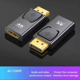 2Pcs DisplayPort to HDMI-Compatible Adapter Converter 4K Display Port Male DP to HDMI Female HD TV Cable Adapter Video Audio for PC TV Projector
