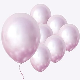 Balloons Hub Metallic Balloons Pink Color 12 Inch Glossy Metallic Pearl Balloons Premium Chrome Latex Balloons Birthday Wedding Engagement Festival Party Decorations Pack of 20