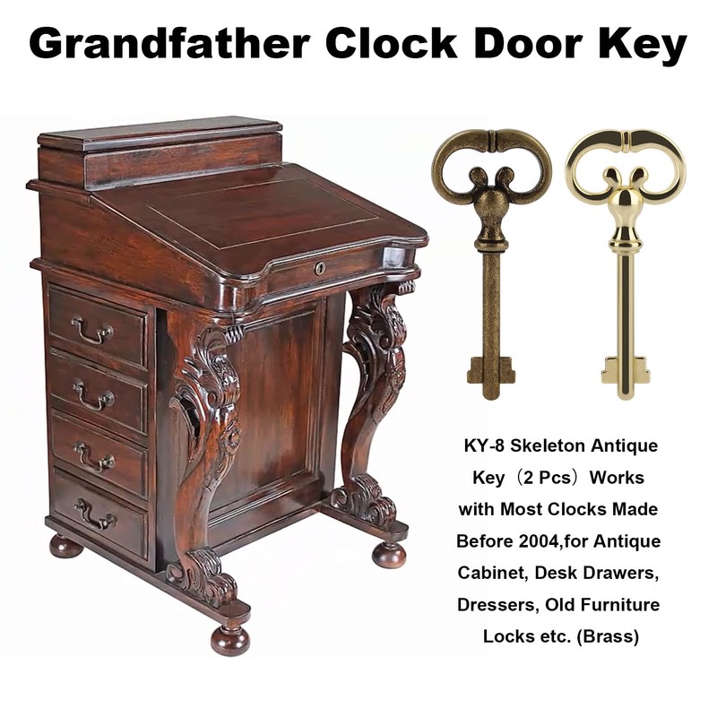 KY-8 (D-1902) Roll Top Desk Antique Brass Plated Hollow Lock