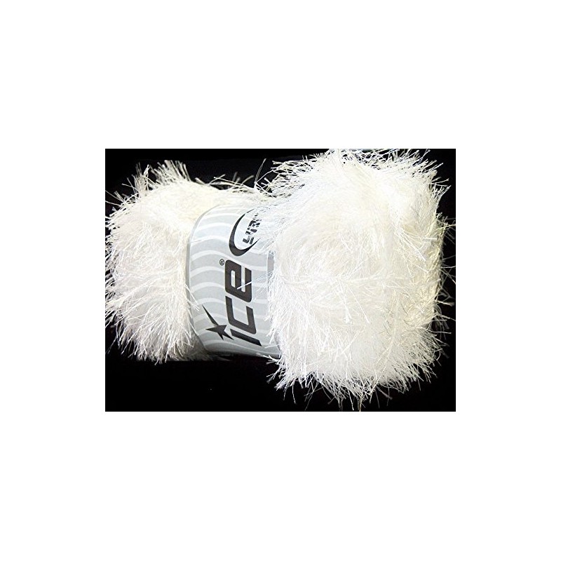 100 Gram White Eyelash Yarn Ice Fun Fur