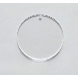 15 Pieces Clear Blank Acrylic Keyrings with Round Circle Acrylic Labels Clear Acrylic Laser Cut Round Leaf with Hole (Clear, 2.36")