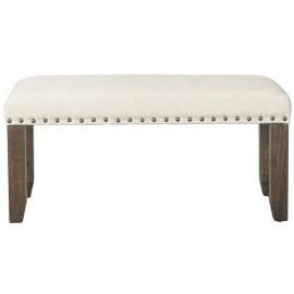 Picket House Furnishings Dex Bench in Smokey Walnut and Cream