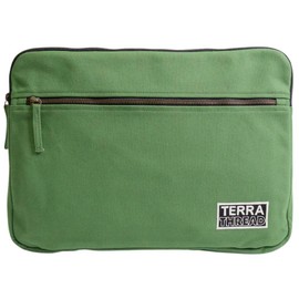 Terra Thread Organic Cotton Laptop Sleeve 15 Inch, Moss Green