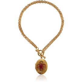 Ben Amun Jewelry 24k Gold Plated Made in New York Royal Locket Charm Bracelet Pendant Necklace Earring Vintage Bohemian Coin