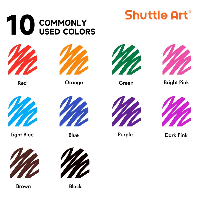Shuttle Art Wet Erase Markers, 10 Colours Fine Tip Whiteboard