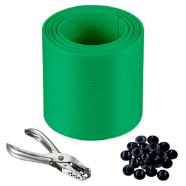 Trial Set, Interlocking Fence Privacy Strips, Privacy Fence, 6.5 Feet Fence Privacy Strips, (Includes 10 Clasps + One Hole Punch) Green, for Decks, Patios, Fences, Barbed Wire and More.