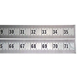Ruler – Adhesive Backed – 1 1/4 Inch Wide X 72 Inch Long – Left to Right – Fractional – 1/16” Grads – Silver – 2 Pieces