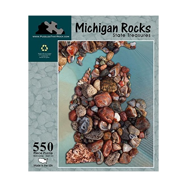 Michigan Rocks State Treasures 550 Piece Adult Puzzle