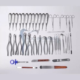 NOMI BROTHERS Oral Surgery Extracting Elevators & Forceps Set – 74 Pcs - 9 Pieces Forceps