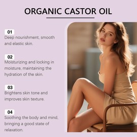 gtalmp Organic Castor Oil Rose Quartz Roller Ball – Hydrating Skin Serum for Face and Eyes – Calming Eye Roller for Women Seeking Smooth Texture and Refreshed Look (1pc)