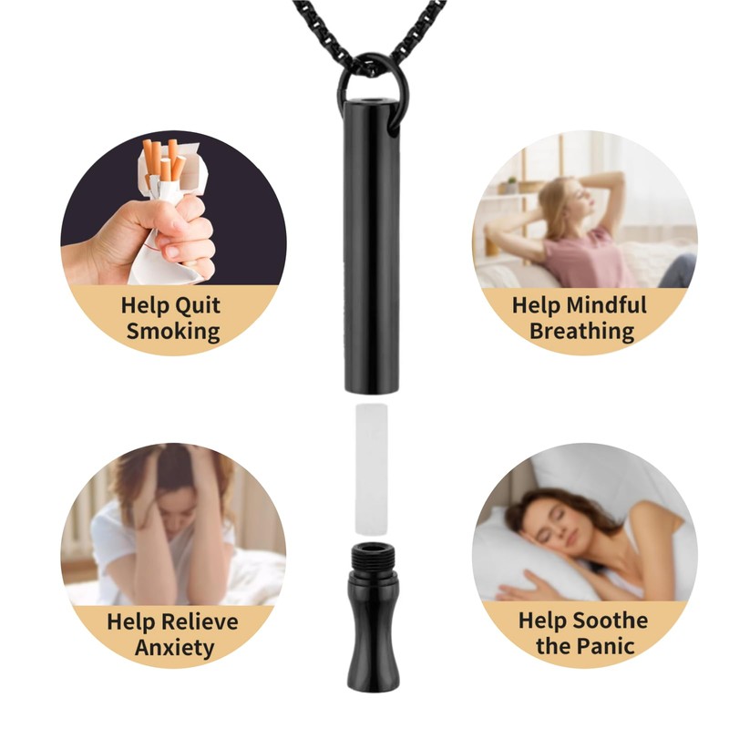 LAMKHOO Breathing Necklace to Quit Smoking and Vaping - Refillable