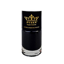 PUEEN Super Intense Nail Polish For Nail Stamping Big 5-FREE Formula Nail Color Lacquer (805 - Black Jack) - BH000497N