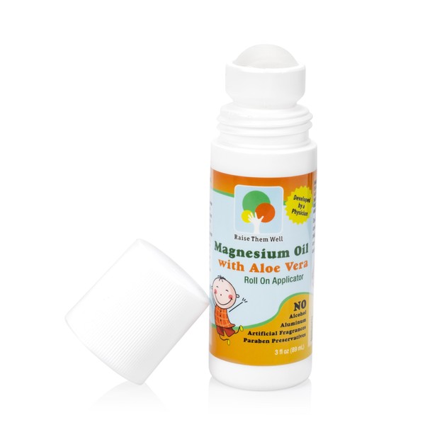 Magnesium Oil Roll-On for Kids with Aloe Vera for Muscle