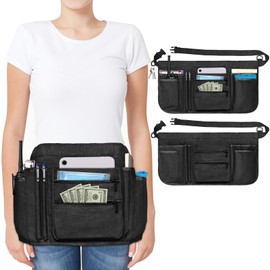 KIFFRIDE Professional Waitress Server Apron with Multiple Pockets, Restaurant Uniform, Black, One Size