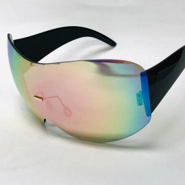 Unbranded Rave Goggles Futuristic Sunglasses Wrap Around Trend Visor Modevizier Sunglasses